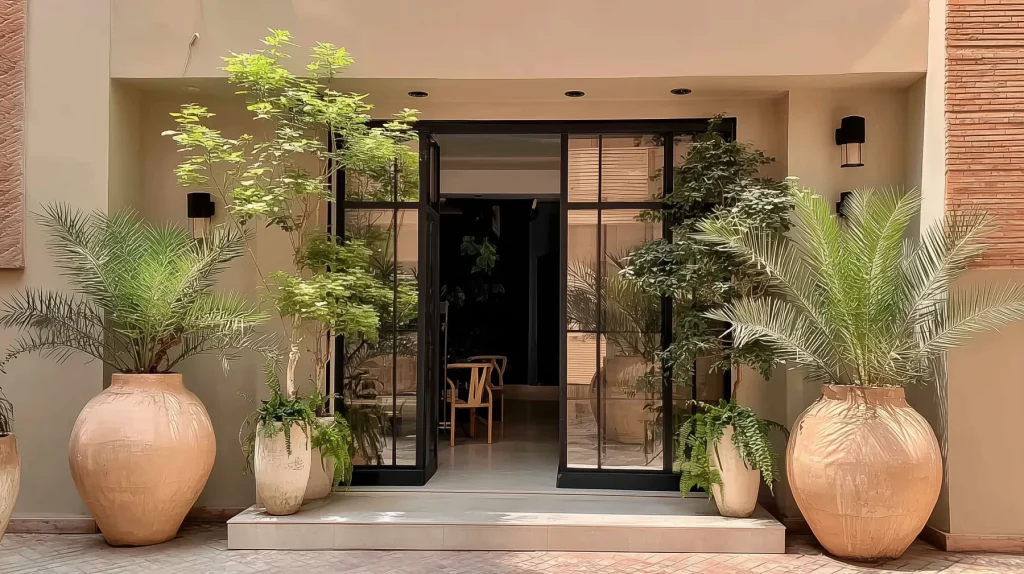 L'entrée d'un immeuble studio à Marrakech