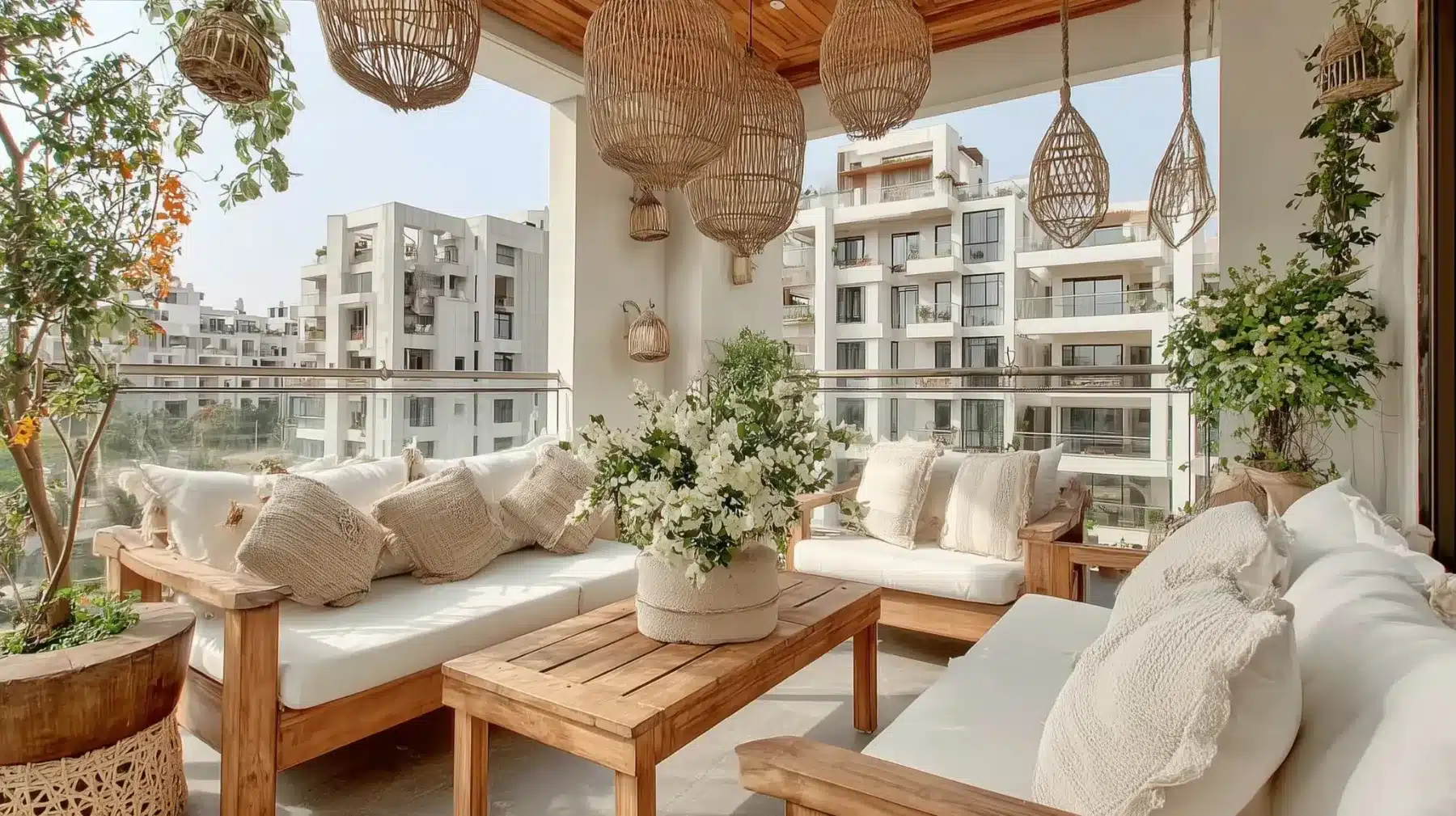Vue depuis le balcon d'un appartement à vendre à Casablanca