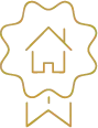 badge doré avec maison