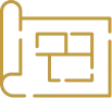 Contour épais doré d'un plan de site.