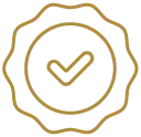 Contour doré d'un badge.