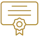 Contour doré d'un certificat.
