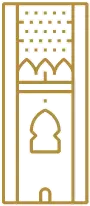 Bâtiment traditionnel aux contours dorés Rabat.
