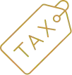 Contour doré d'une taxe.