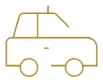 Contour doré d'une voiture.