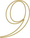 Contour doré chiffre 9.