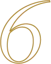 Contour doré chiffre 6.
