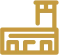 Contour doré d'une maison villa.
