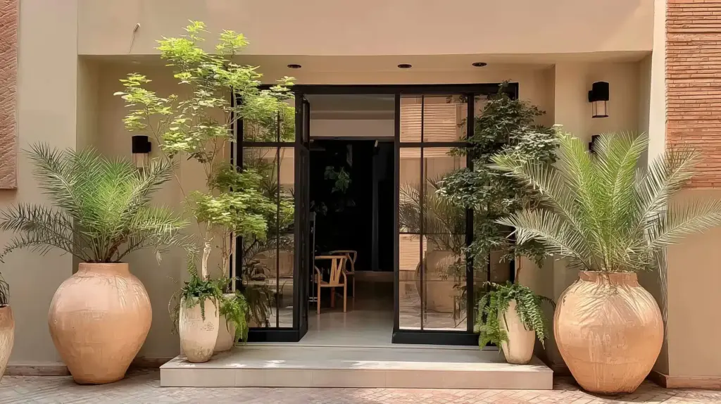 L'entrée d'un immeuble studio à Marrakech