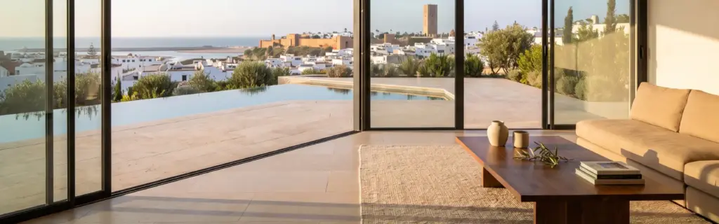 Villa de luxe à Souissi avec piscine à débordement et vue sur les Oudayas, prix immobilier Rabat par quartier 2026