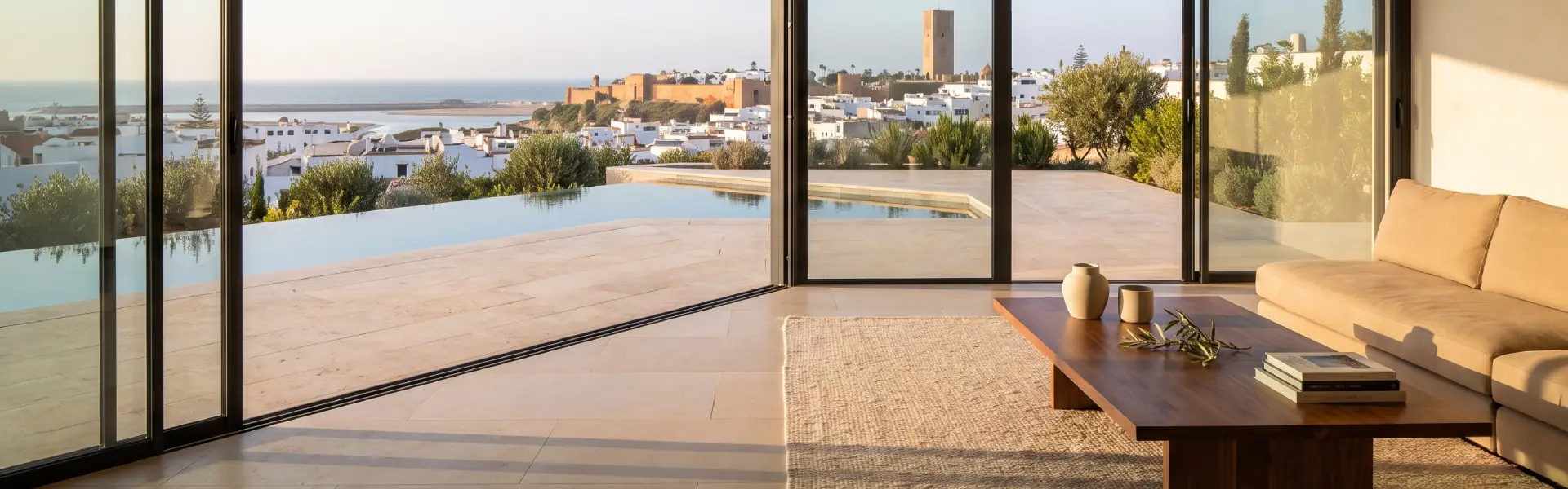 Villa de luxe à Souissi avec piscine à débordement et vue sur les Oudayas, prix immobilier Rabat par quartier 2026